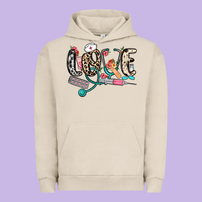 Love Nurse Urban Hoodie Designed By Nancycooperartshop