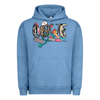 Pigment Pebble Blue love nurse Urban Hoodie - NancyCooperArtShop