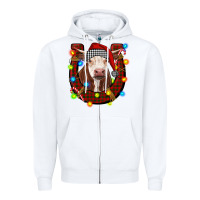 Christmas Horseshoe With Hereford Cow Zipper Hoodie | Teevron