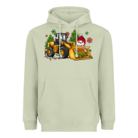 Matcha christmas bulldozer snowman Heavyweight Hoodie - JahusDesignShop