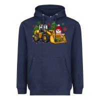 Navy christmas bulldozer snowman Heavyweight Hoodie - JahusDesignShop
