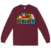 Burgundy teacher Long Sleeve Tee - Zillion Design Studio
