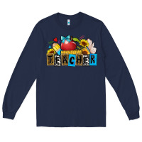 Navy teacher Long Sleeve Tee - Zillion Design Studio