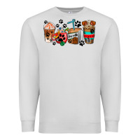 Dove Grey dogs coffee cups Premium Sweatshirt - AdoDesignShop