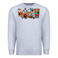 Heather Grey dogs coffee cups Premium Sweatshirt - AdoDesignShop