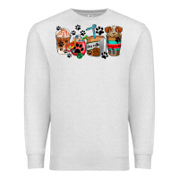 Oatmeal Heather dogs coffee cups Premium Sweatshirt - AdoDesignShop