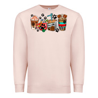 Pale Pink dogs coffee cups Premium Sweatshirt - AdoDesignShop