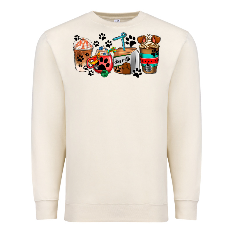Dogs Coffee Cups Premium Sweatshirt by AdoDesignShop | Teevron