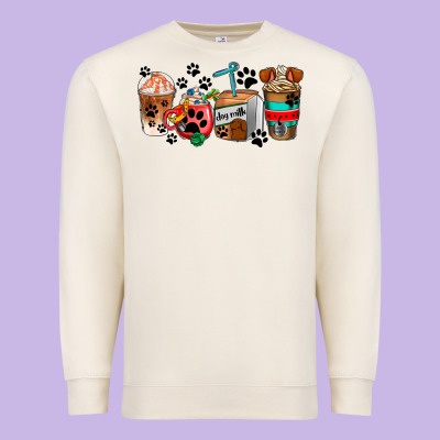 Dogs Coffee Cups Premium Sweatshirt Designed By Adodesignshop