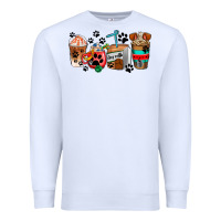 White dogs coffee cups Premium Sweatshirt - AdoDesignShop