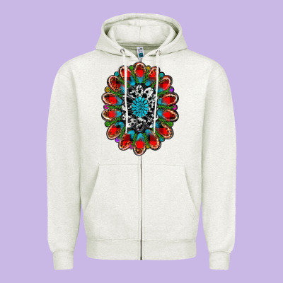 Christmas Gemstone Zipper Hoodie Designed By Ranaportraitstore