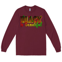 Burgundy black is beautiful juneteenth Long Sleeve Tee - texasbilliewilder