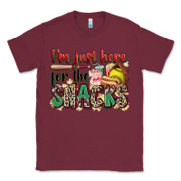 Burgundy i'm just here for the snacks softball Classic Tee - Zillion Design Studio