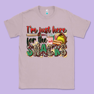 I'm Just Here For The Snacks Softball Classic Tee Designed By Zillion Design Studio