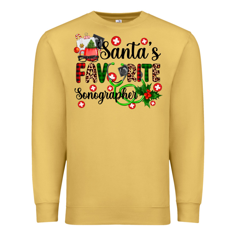 Santa's Favorite Sonographer Premium Sweatshirt by AdoDesignShop | Teevron