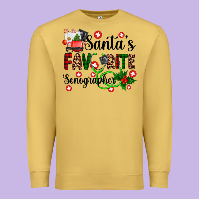 Santa's Favorite Sonographer Premium Sweatshirt Designed By Adodesignshop