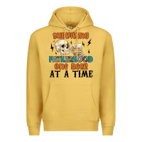 Antique Gold surviving fatherhood one beer at a time Premium Hoodie - MaliasSmallBusiness