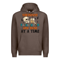 Coffee surviving fatherhood one beer at a time Premium Hoodie - MaliasSmallBusiness