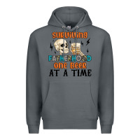 Rock surviving fatherhood one beer at a time Premium Hoodie - MaliasSmallBusiness