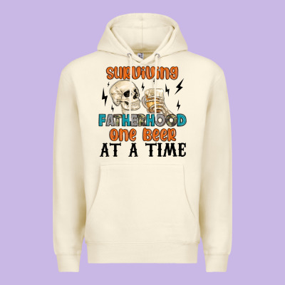 Surviving Fatherhood One Beer At A Time Premium Hoodie Designed By Maliassmallbusiness