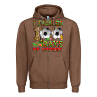 Chestnut i tackled 100 days of school soccer Zipper Hoodie - Zillion Design Studio