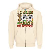 Sandshell i tackled 100 days of school soccer Zipper Hoodie - Zillion Design Studio