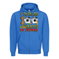 True Royal i tackled 100 days of school soccer Zipper Hoodie - Zillion Design Studio