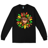 Black black history sunflower Long Sleeve Tee - texasbilliewilder