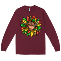 Burgundy black history sunflower Long Sleeve Tee - texasbilliewilder