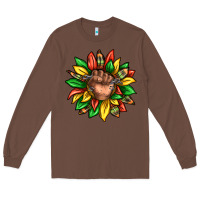 Chestnut black history sunflower Long Sleeve Tee - texasbilliewilder