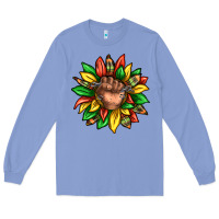 Colony Blue black history sunflower Long Sleeve Tee - texasbilliewilder