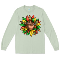 Matcha black history sunflower Long Sleeve Tee - texasbilliewilder