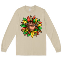Mushroom black history sunflower Long Sleeve Tee - texasbilliewilder