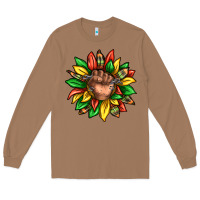Toasted Coconut black history sunflower Long Sleeve Tee - texasbilliewilder