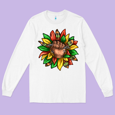 Long Sleeve Tee black history sunflower