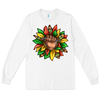 White black history sunflower Long Sleeve Tee - texasbilliewilder