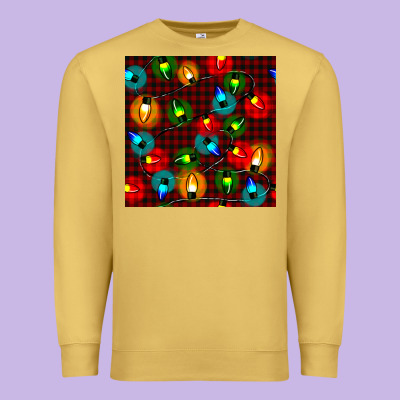 Christmas Lights Seamless Pattern Premium Sweatshirt Designed By Bundleandbundleshop