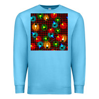Ocean Blue christmas lights seamless pattern Premium Sweatshirt - BundleAndBundleShop