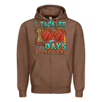 Chestnut i tackled 100 days of school basketball Zipper Hoodie - Zillion Design Studio