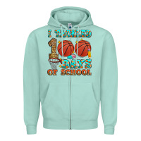 Seafoam i tackled 100 days of school basketball Zipper Hoodie - Zillion Design Studio