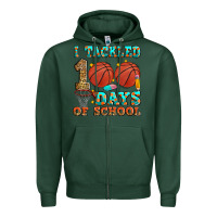 Sports Green i tackled 100 days of school basketball Zipper Hoodie - Zillion Design Studio