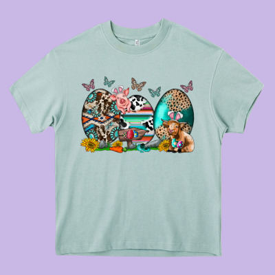 Easter Easter Eggs Heavy Core Tee Designed By Cowhidedigitalart
