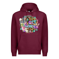 Burgundy get loaded rabbit and easter Premium Hoodie - MaliasSmallBusiness