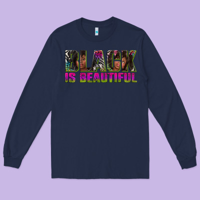Long Sleeve Tee black is beautiful neon