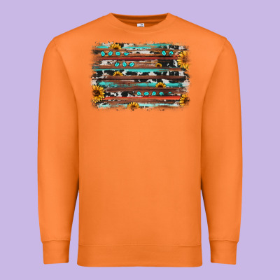 Sunflower Gemstone Background Premium Sweatshirt Designed By Jahusdesignshop
