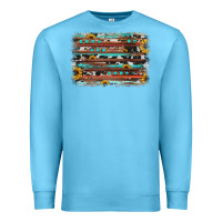 Ocean Blue sunflower gemstone background Premium Sweatshirt - JahusDesignShop