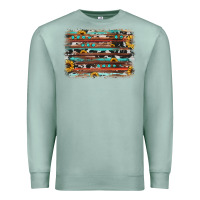 Seafoam sunflower gemstone background Premium Sweatshirt - JahusDesignShop