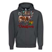 Smoke Texas Longhorn Merry Christmas Zipper Hoodie - RanaPortraitStore