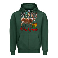 Sports Green Texas Longhorn Merry Christmas Zipper Hoodie - RanaPortraitStore