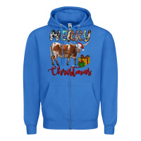 True Royal Texas Longhorn Merry Christmas Zipper Hoodie - RanaPortraitStore